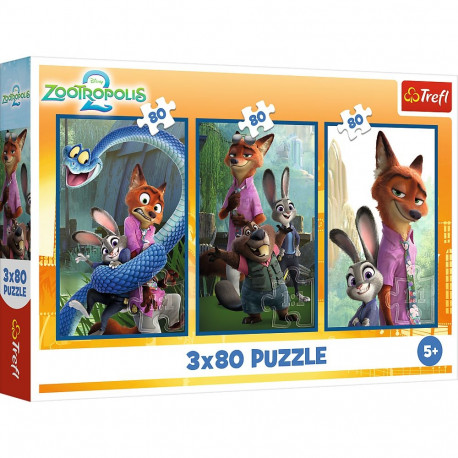 TREFL DISNEY puzzle set Zootopia, 3x80 pcs