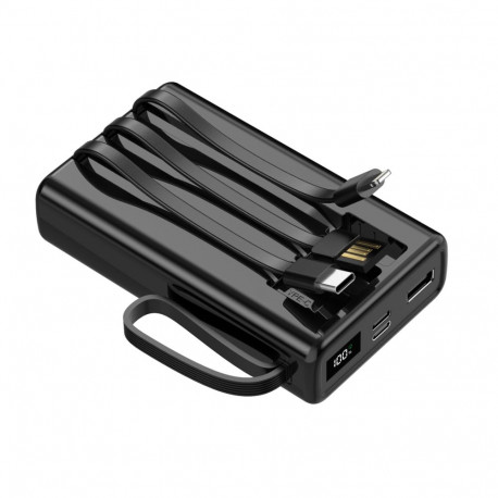 Setty power bank 10000 mAh with cables SPB-LC-210 black