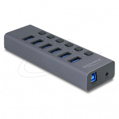 "Externer USB 5 Gbps 6 Port Hub mit Schalter und SD / Micro SD Slot"