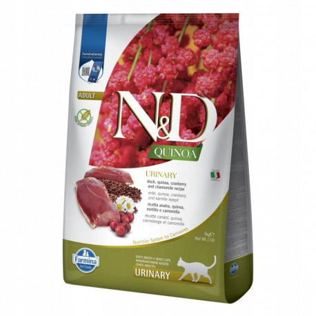 FARMINA N&D Quinoa Urinary Duck kuivtoit kassidele 5kg