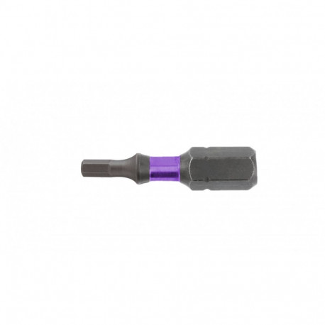 Hogert HT1S147 impact screwdriver bit Hex H5 25mm, 5 pcs, 1/4", DIN 3126, 58-61 HRC, S2 steel