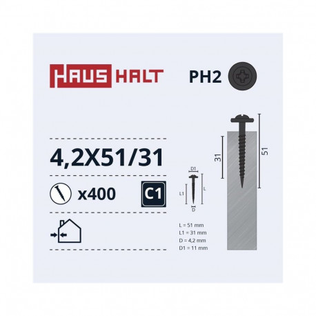 SELF SCREW 4,2X51/31 MET/MET+PHOSPH(400)
