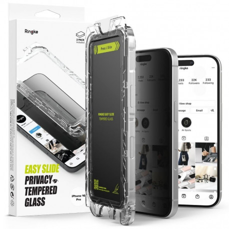 Ringke Ringke Easy Slide Privacy Glass 2-pack for iPhone 16 Pro