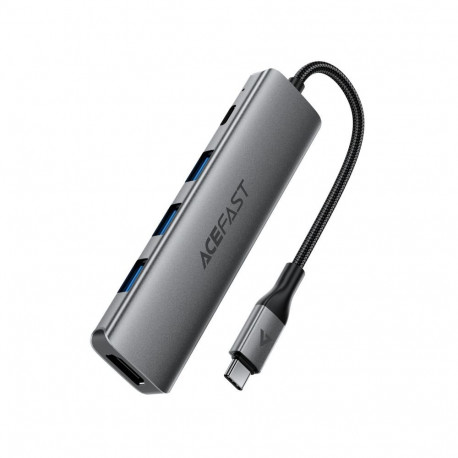 Acefast Acefast J16 USB Hub USB-C 5-in-1 HDMI 4K 60Hz PD90W Docking Station - Gray