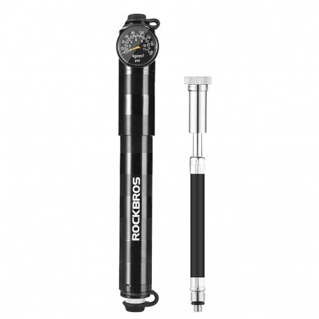 Rockbros Rockbros HQ-67A-L03 BK Bicycle Pump with Pressure Gauge - Black
