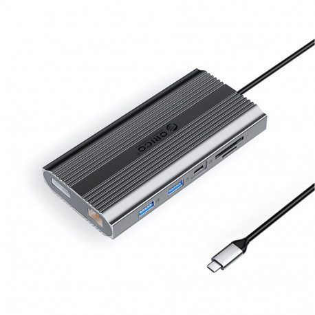 Orico Orico XDR 12in1 USB-C Docking Station USB-A USB-C 2x HDMI 4K 60Hz DisplayPort 4K 60Hz RJ45 Gig