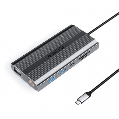 Orico Orico XDR 12in1 USB-C Docking Station USB-A USB-C HDMI 4K VGA RJ45 Gigabit PD 100W SD and micr
