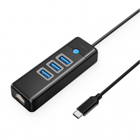 Orico Orico PW3UR25-C3 USB Hub 4-Port 3x USB-A 3.0 1x RJ45 2.5G Ethernet 1.8m - Black