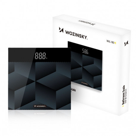 Wozinsky Wozinsky WAL-180 Bathroom Scale up to 180 kg Accurate - Black