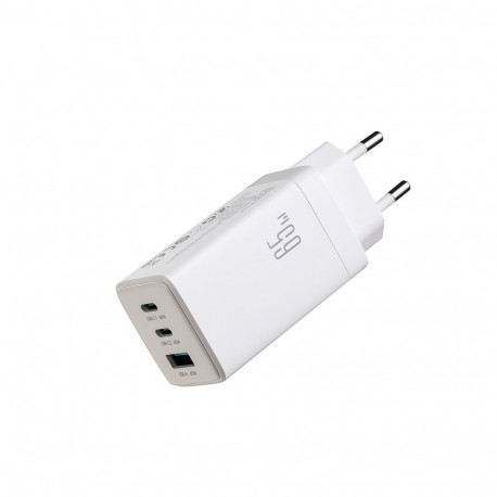 Joyroom Joyroom JR-TG10 65W GaN 2x USB-C + USB-A wall charger with 65W USB-C - USB-C 1.2m cable - wh