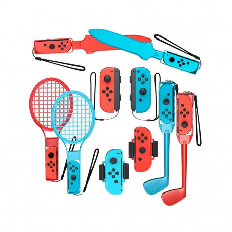 Hurtel Nintendo Switch Sports 10-in-1 Family Accessory Pack - Red and Blue