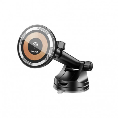Dudao Dudao F12MAX+ Car Holder with 15W Wireless Charger, Compatible with Magsafe - Black