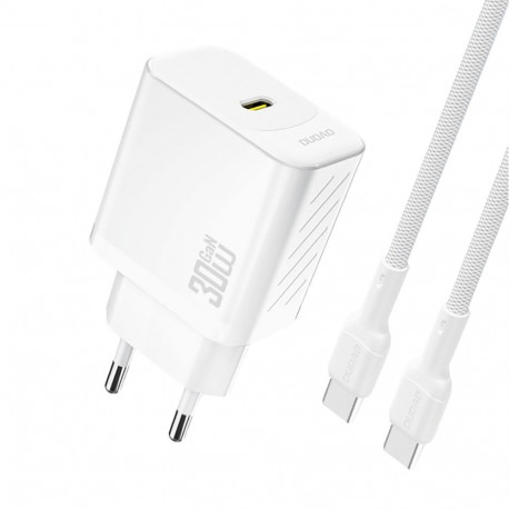 Dudao Dudao A27PCEU PD 30W GaN USB-C Wall Charger with USB-C Cable - White
