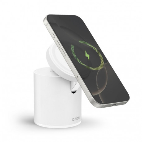 SBS SBS 2-in-1 Wireless Magnetic Charging Station - White