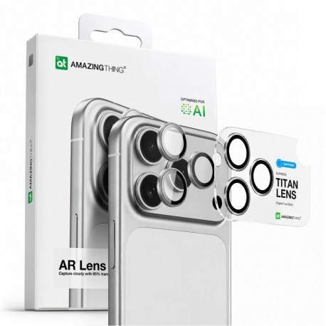 AmazingThing AmazingThing Sapphire Camera Glass for iPhone 17 Pro / Pro Max - with Silver Frame