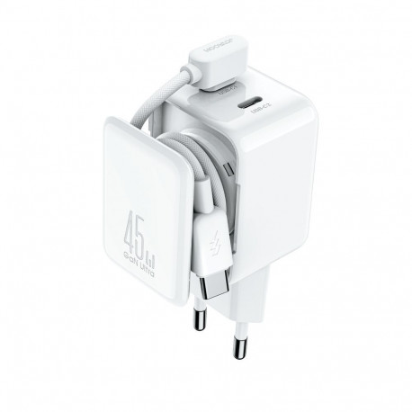 Joyroom Joyroom JR-TCL05 45W GaN Wall Charger with Cable Organizer - White