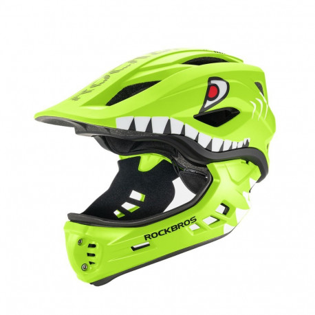 Rockbros Rockbros TT-32003 Shark Children's Bike Helmet with Detachable Jaw Size S (48-52) - Green