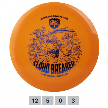 Discgolf DISCMANIA Distance Driver Q-LINE PREMIER Cloudbreaker Gannon Buhr Signature Orange 12/5/0/3