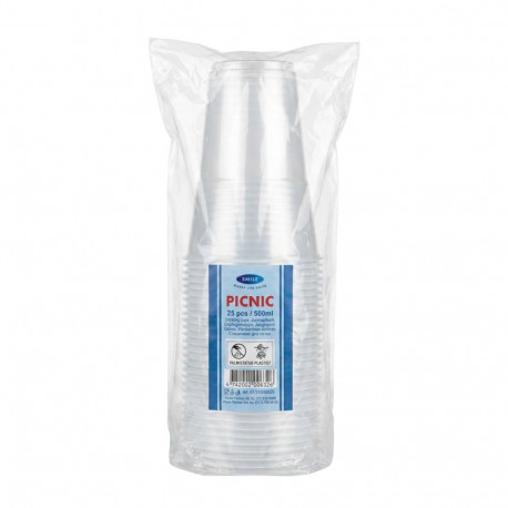 Smile õlletopsid 500ml, läbipaistvad, 25tk