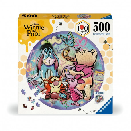 Ravensburger pusle 500 tk ümmargune: Karupoeg Puhh ja sõbrad