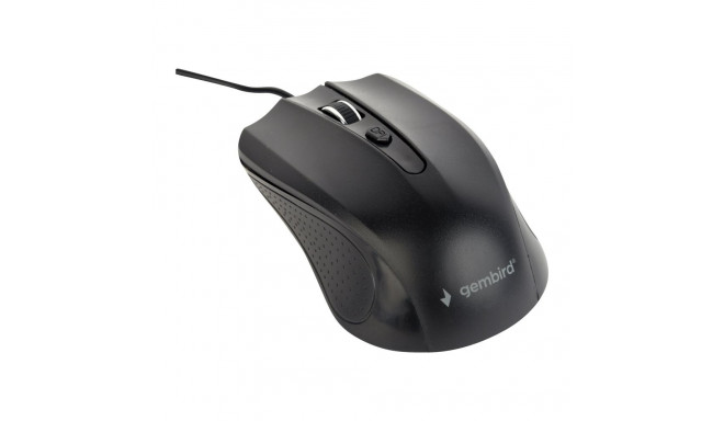 GEMBIRD MUS-4B-01 optical mouse 1200DPI USB Black 1.35m cable length