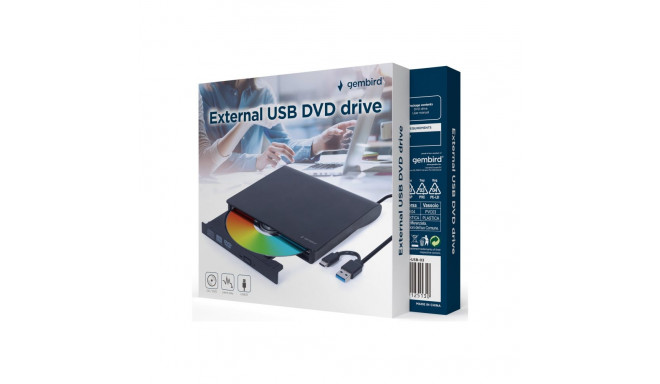 GEMBIRD External USB DVD/CD drive USB 3.1 black