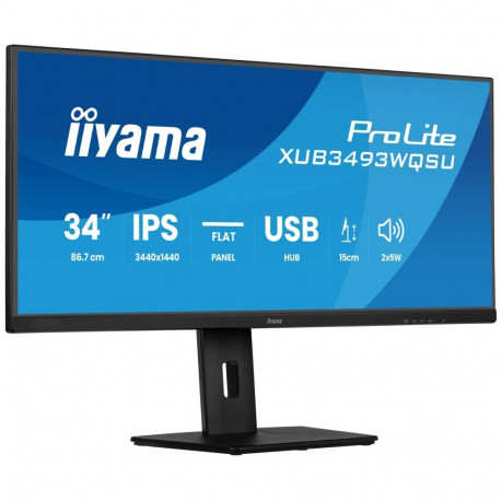 iiyama ProLite XUB3493WQSU-B6 computer monitor 86.4 cm (34") 3440 x 1440 pixels UltraWide Quad HD LE