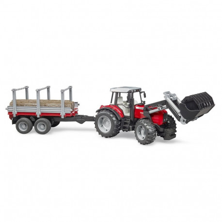 BRUDER Massey Ferguson + esilaadur ja palgiveohaagis
