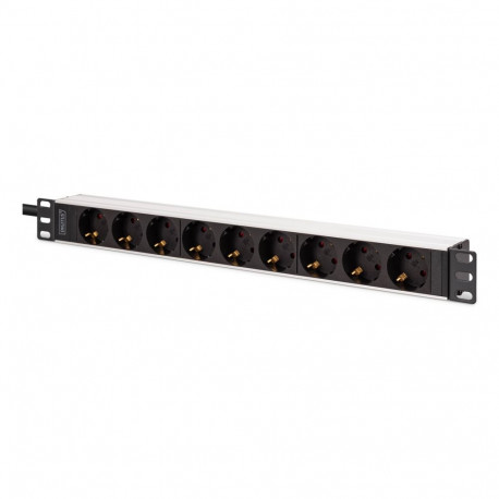 Digitus DN-95440 power distribution unit (PDU) 9 AC outlet(s) 1U Black, Silver
