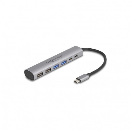 DeLOCK USB-jaotur 6 pordiga, 4 × USB Type-A emaspesa ja 2 × USB Type-C emaspesa