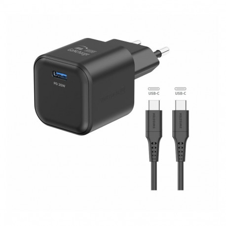 Swissten Travel Charger GaN USB-C 20W PD + Data Cable USB-C-USB-C 1.2m
