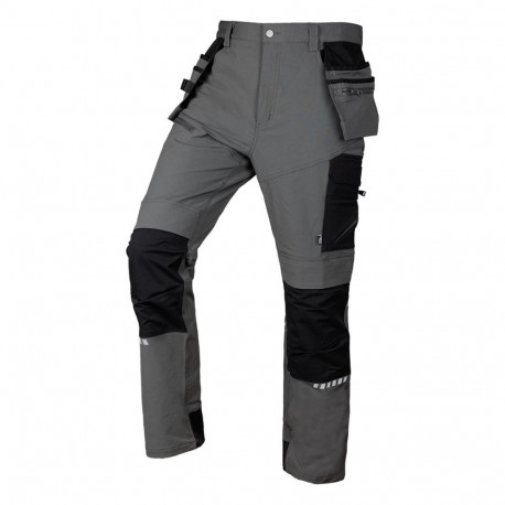 Mix&Match tööpüksid 4-suunalise venivusega kabuuridega Cordura suurus L, hall-mustad