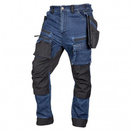 Tööpüksid DENIM, Cordura tugevdustega, eemaldatavate küljetaskutega, suurus XXXL, tumesinised