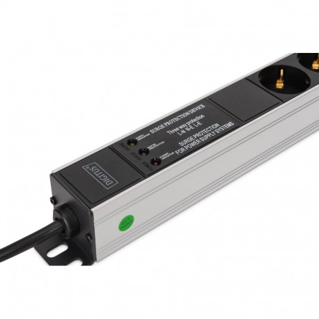 Digitus toitejaotusmoodul (PDU) 9 AC outlet(s) 1U, must, hõbedane