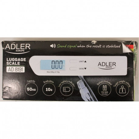 Adler SALE OUT. Travel Luggage Scale | AD 8191 | Maximum weight (capacity) 50 kg | Accuracy 10 g | G