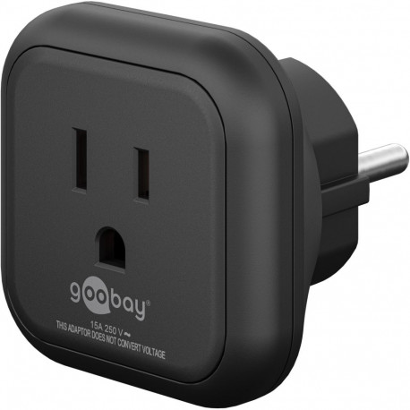 Goobay Travel Adapter USA/Japan to Europe, black