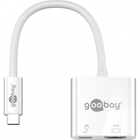 Goobay USB-C - HDMI adapter, valge, 1 tk kilekotis