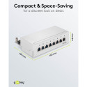 Goobay CAT 6A Mini Desktop Patch Panel, 8 Port (1 HU) grey