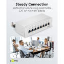 Goobay CAT 6A Mini Desktop Patch Panel, 8 Port (1 HU) grey