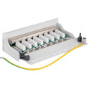 Goobay CAT 6A Mini Desktop Patch Panel, 8 Port (1 HU) grey