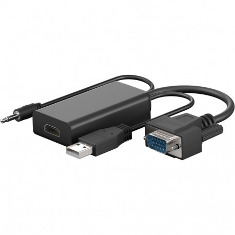 Goobay VGA to HDMI Converter with 3.5 mm Jack Audio