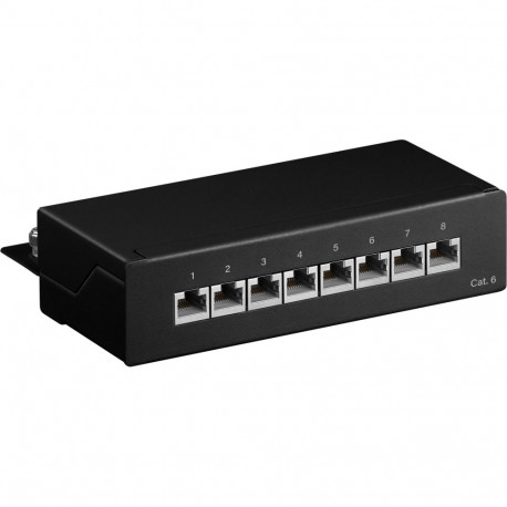 Goobay CAT 6 mini/lauaarvuti patch-paneel, 8-porti must
