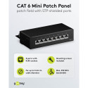 Goobay CAT 6 Mini/Desktop Patch Panel, 8 Port black