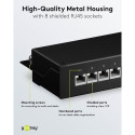 Goobay CAT 6 Mini/Desktop Patch Panel, 8 Port black