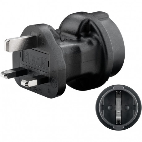 Goobay Travel Adapter Europe to UK, black