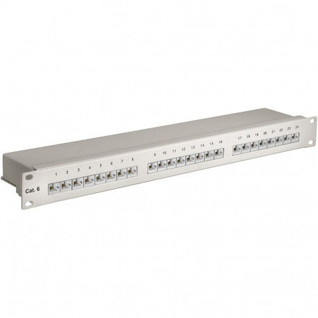 Goobay CAT 6 19-tolline (48,3 cm) patch-paneel, 24-porti (1 U) hall
