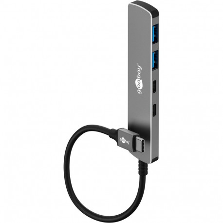 Goobay Slim 4-Port USB Hub, USB-C to USB-C/USB-A, 5 Gbit/s