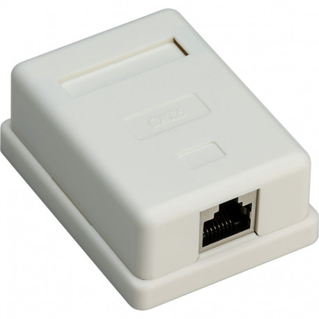 Goobay 1-port RJ45 Surface Mount Installation Box, CAT 6, STP, white