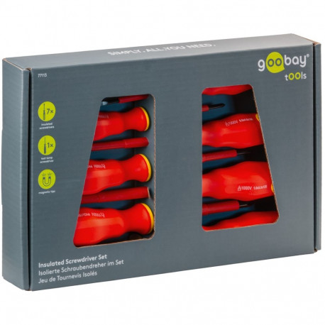 Goobay Tools isoleeritud kruvikeerajate komplekt 8-osaline