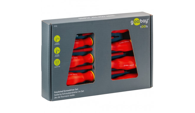 Goobay Tools Insulated Screwdriver Set, 8 Pcs.